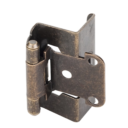 Hardware Resources 1/2" Overlay, 3/4" Frame Full Wrap Self Closing Hinge Without Screws  - Antique Brass H6541AB